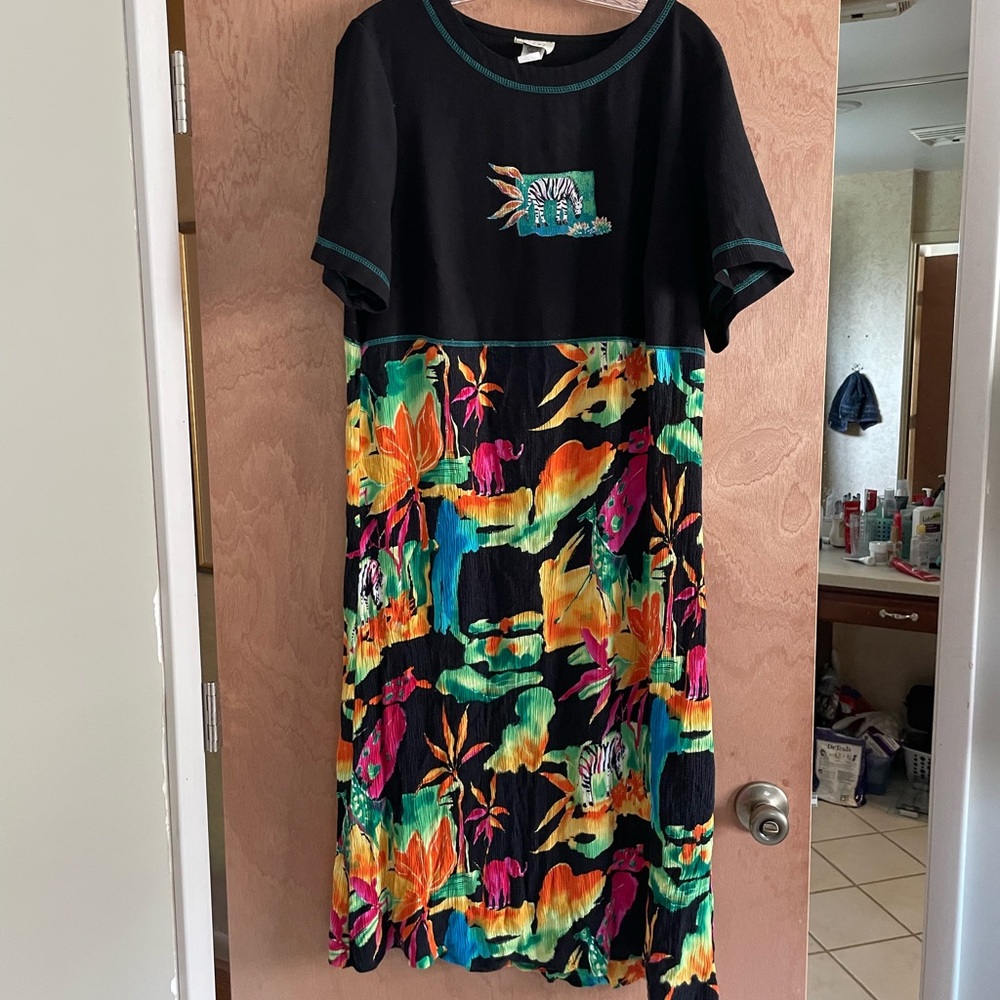 Teddi neon day glow jungle safari dress